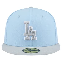 Men's New Era  Light Blue/Gray Los Angeles Dodgers Color Pack Two-Tone 59FIFTY Fitted Hat