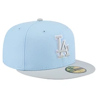 Men's New Era  Light Blue/Gray Los Angeles Dodgers Color Pack Two-Tone 59FIFTY Fitted Hat