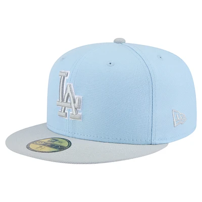 Men's New Era  Light Blue/Gray Los Angeles Dodgers Color Pack Two-Tone 59FIFTY Fitted Hat