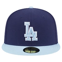 Men's New Era  Navy/Light Blue Los Angeles Dodgers Color Pack Two-Tone 59FIFTY Fitted Hat