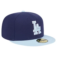 Men's New Era  Navy/Light Blue Los Angeles Dodgers Color Pack Two-Tone 59FIFTY Fitted Hat
