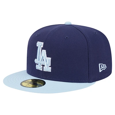 Men's New Era  Navy/Light Blue Los Angeles Dodgers Color Pack Two-Tone 59FIFTY Fitted Hat