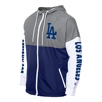 Men's New Era  Royal/Gray Los Angeles Dodgers Color Block Full-Zip Hoodie Windbreaker
