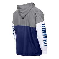 Men's New Era  Royal/Gray Los Angeles Dodgers Color Block Full-Zip Hoodie Windbreaker