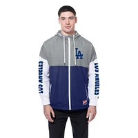 Men's New Era  Royal/Gray Los Angeles Dodgers Color Block Full-Zip Hoodie Windbreaker
