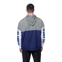 Men's New Era  Royal/Gray Los Angeles Dodgers Color Block Full-Zip Hoodie Windbreaker