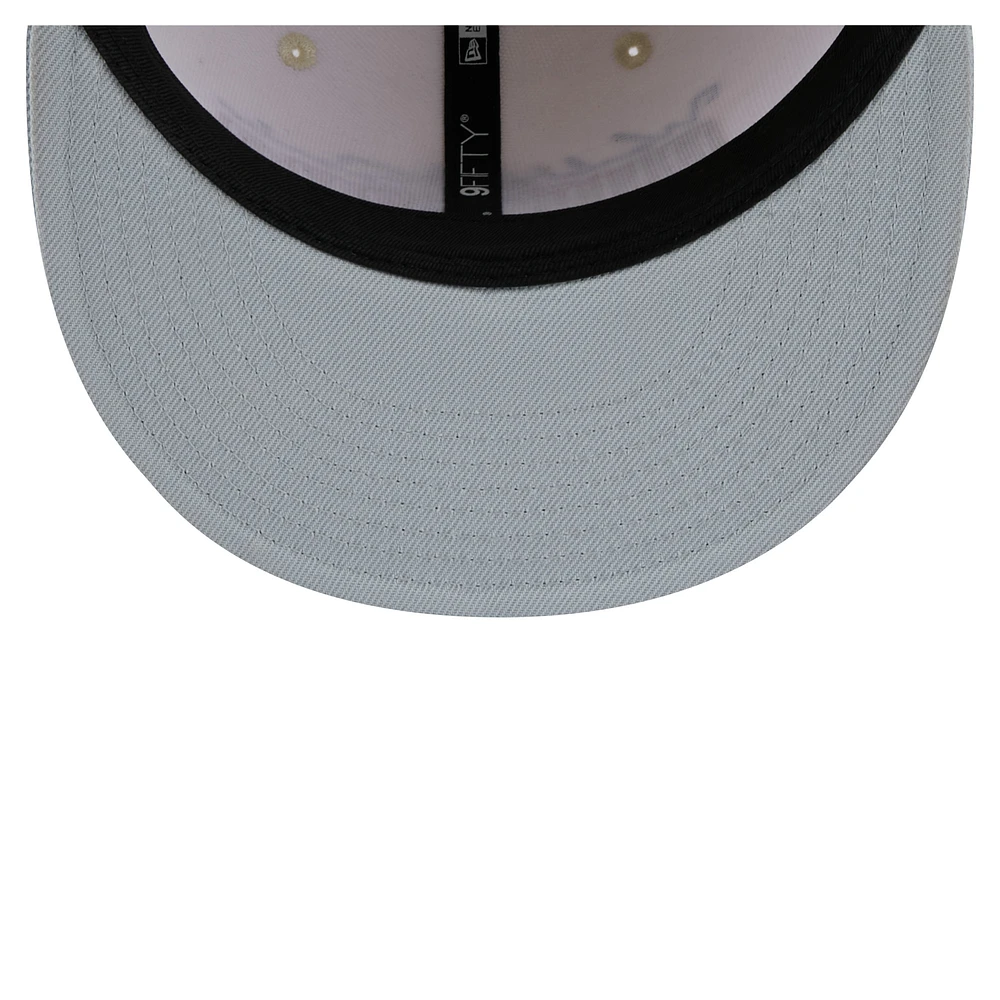 Casquette snapback 9FIFTY blanche New Era pour homme Los Angeles Dodgers 2024 World Series Champions Parade Takedown