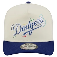 Casquette ajustable blanche New Era pour homme avec logo de l'équipe des Dodgers de Los Angeles