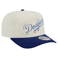 Casquette ajustable blanche New Era pour homme avec logo de l'équipe des Dodgers de Los Angeles