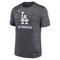 T-shirt Nike noir authentique des Los Angeles Dodgers pour homme, collection Velocity Performance