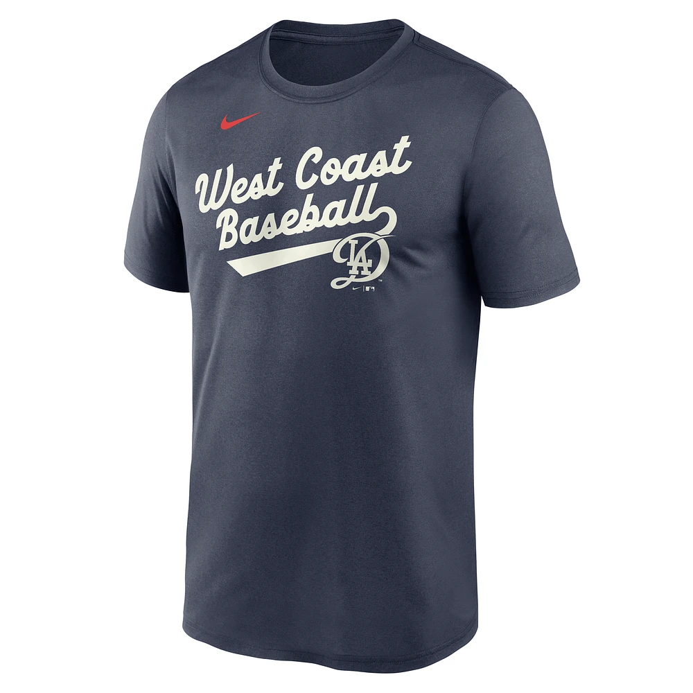 Men's Nike  Navy Los Angeles Dodgers 2025 City Connect Team Phrase Script Legend Performance T-Shirt