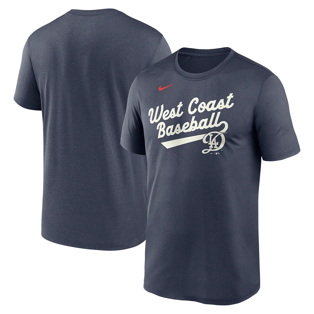 Men's Nike Navy Los Angeles Dodgers 2025 City Connect Team Phrase Script Legend Performance T-Shirt