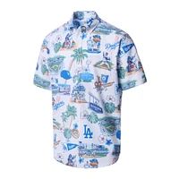 Men's Reyn Spooner  White Los Angeles Dodgers Scenic Tri-Blend Button-Down Shirt