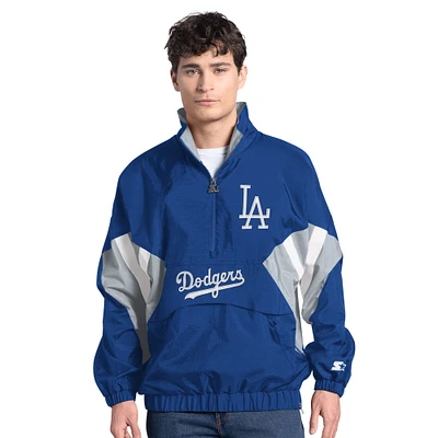 Men's Starter  Royal Los Angeles Dodgers Cooperstown Chief Half-Zip Pullover