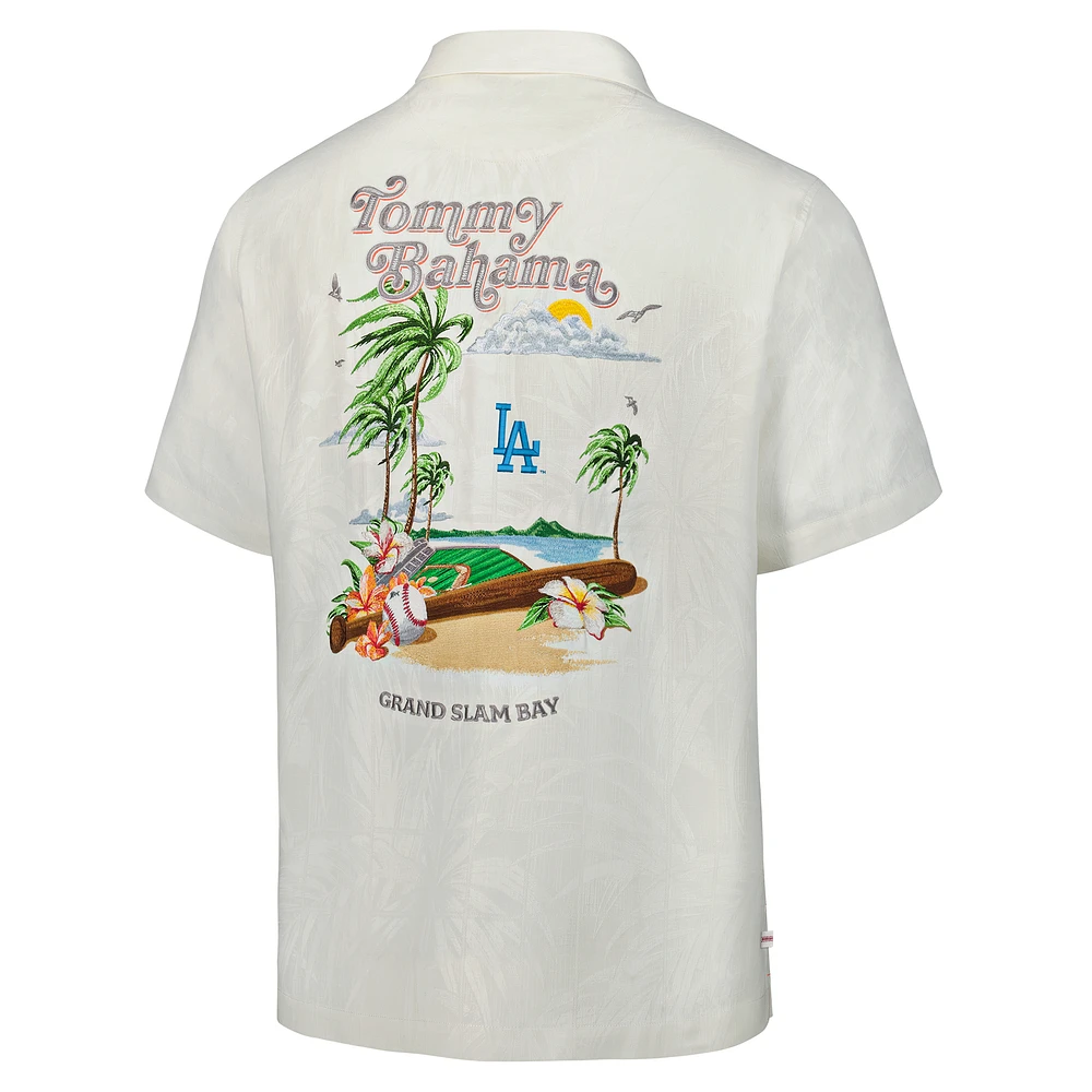 Men's Tommy Bahama  White Los Angeles Dodgers Grand Slam Bay Camp Button-Up Shirt
