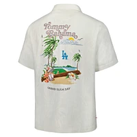 Men's Tommy Bahama  White Los Angeles Dodgers Grand Slam Bay Camp Button-Up Shirt