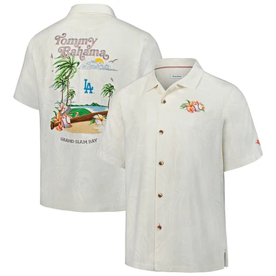 Men's Tommy Bahama  White Los Angeles Dodgers Grand Slam Bay Camp Button-Up Shirt