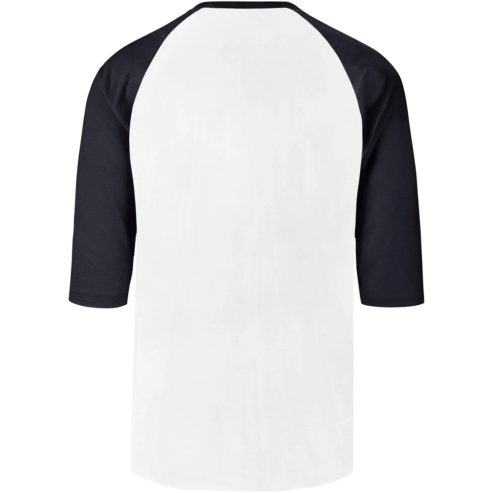 Men's '47 Cream Los Angeles Dodgers City Connect Crescent Franklin Raglan 3/4-Sleeve T-Shirt