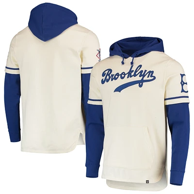 Chandail à capuchon coupe-court Trifecta des Los Angeles Dodgers '47 crème pour homme