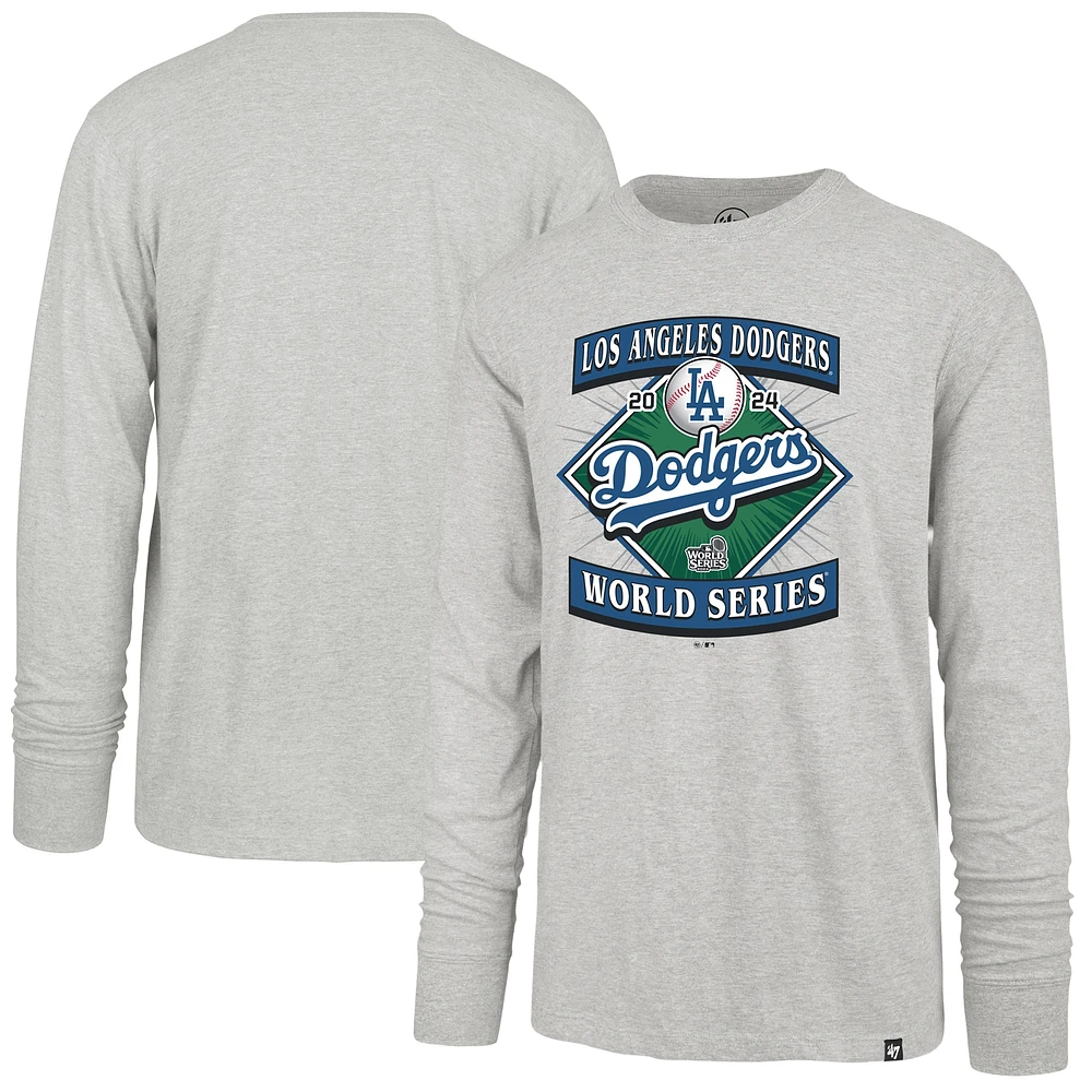 Men's '47 Gray Los Angeles Dodgers 2024 World Series Franklin Long Sleeve T-Shirt