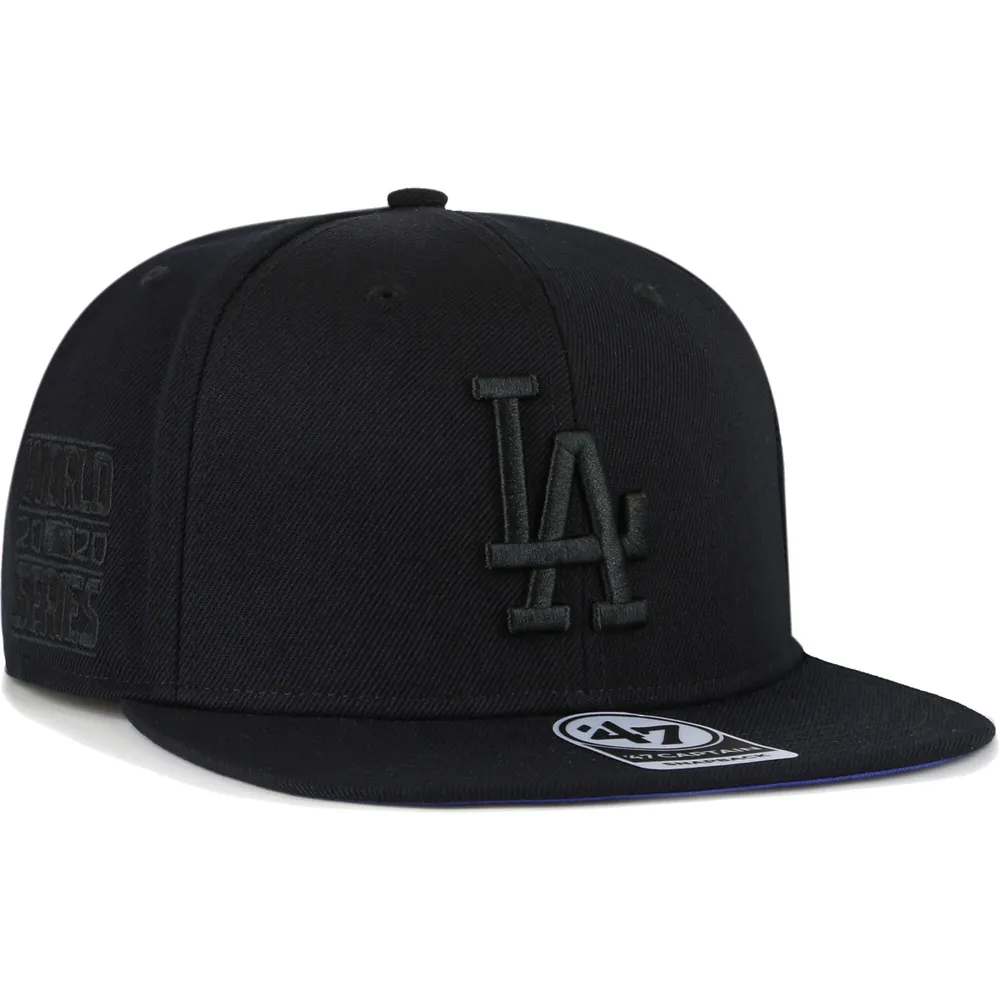 Lids Los Angeles Dodgers '47 Black on Black Sure Shot Captain Snapback Hat