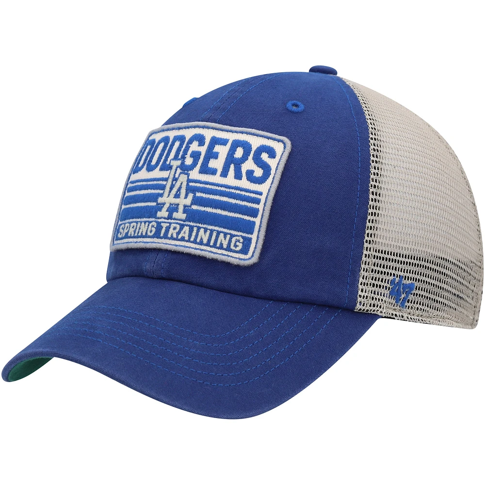 Casquette Snapback '47 Royal/Tan Los Angeles Dodgers Four Stroke Clean Up Trucker pour homme