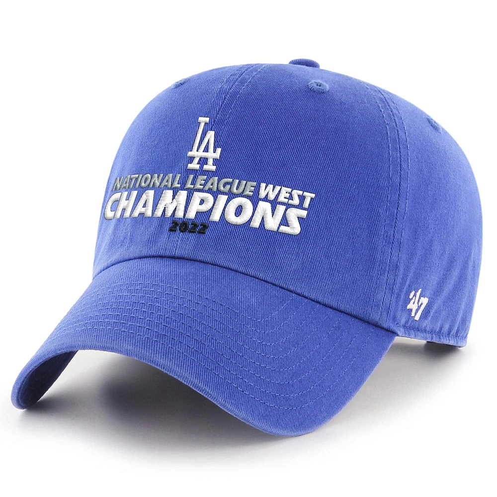 Men's '47 Royal Los Angeles Dodgers 2022 NL West Division Champions Clean Up Adjustable Hat