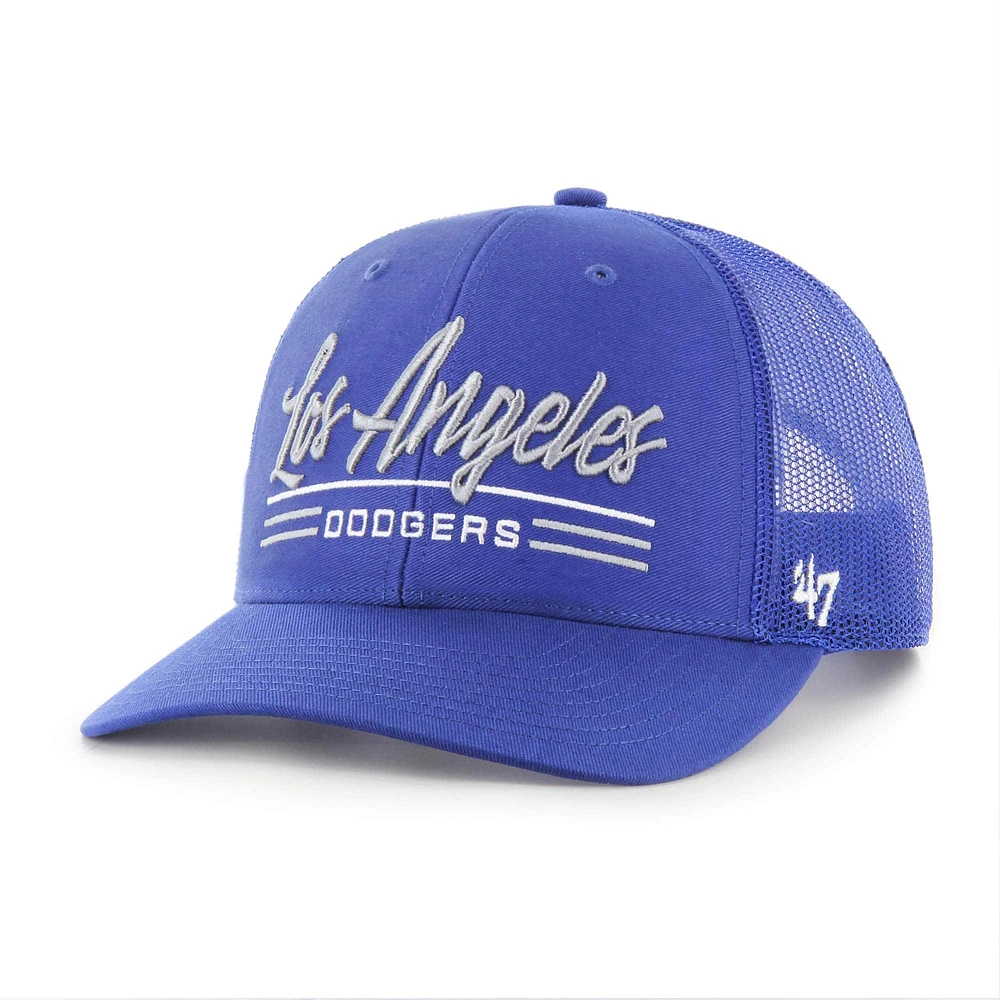 Men's '47 Royal Los Angeles Dodgers Garner Trucker Adjustable Hat