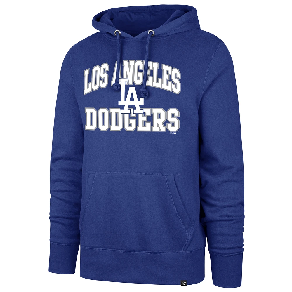 Men's '47  Royal Los Angeles Dodgers Velocity Headline Pullover Hoodie