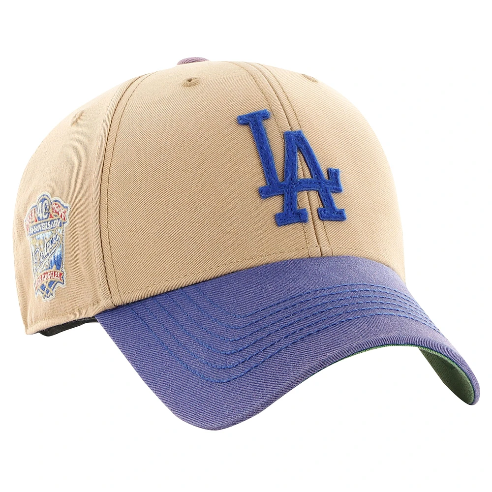 Men's '47 Tan/Royal Los Angeles Dodgers Dusted Sedgwick MVP Adjustable Hat