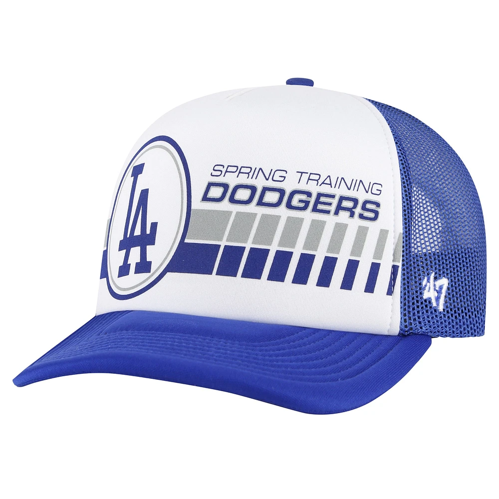 Casquette réglable de camionneur en mousse '47 blanc/royal Los Angeles Dodgers 2024 pour hommes