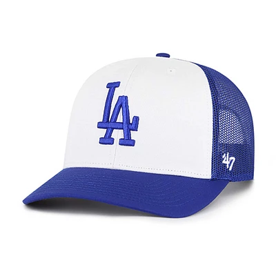 Casquette ajustable Trucker Freshman des Los Angeles Dodgers '47 blanche/bleu roi pour homme