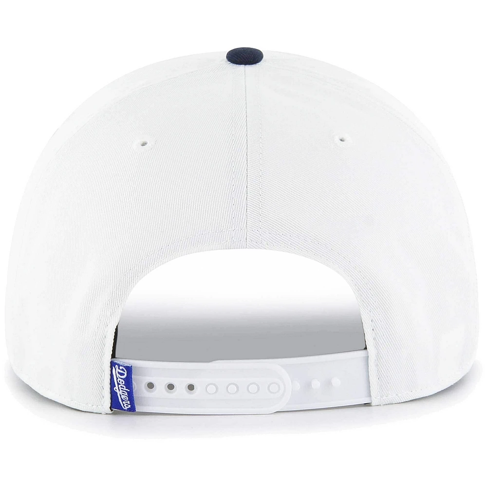 Casquette Snapback '47 White Los Angeles Dodgers Flag Script Hitch Snapback pour homme