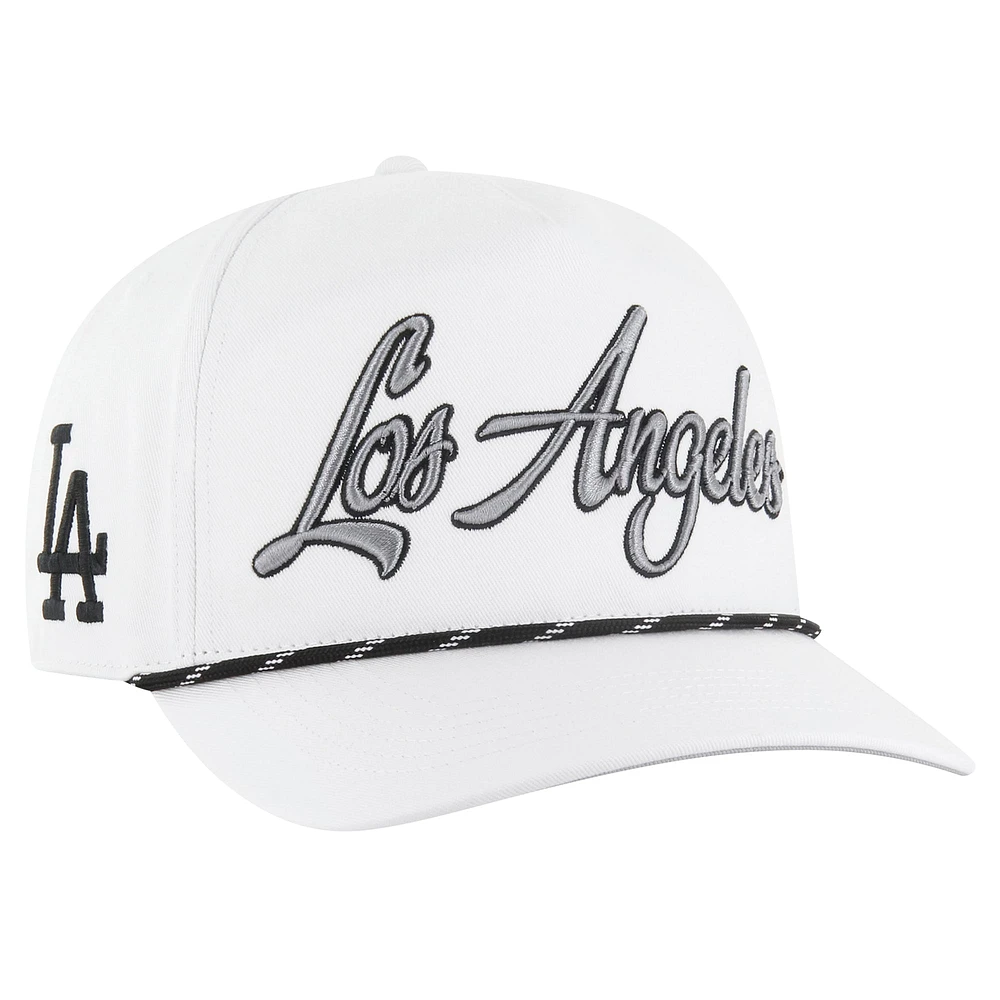 Men's '47 White Los Angeles Dodgers Overhand Speckle Hitch Rope Adjustable Hat