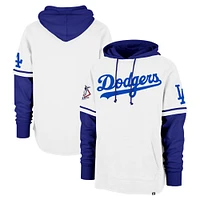 Men's '47 White Los Angeles Dodgers Trifecta Shortstop Pullover Hoodie