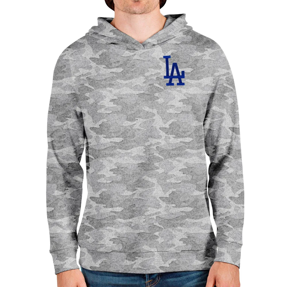 Antigua Women's Los Angeles Dodgers Gray Victory Hooded Pullover