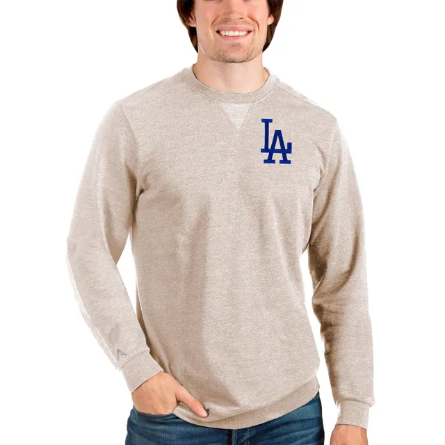 Los Angeles Dodgers Fanatics Branded Vintage Arch Pullover Hoodie -  Oatmeal/Royal