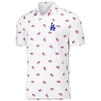 Polo Americana Antigua blanc Los Angeles Dodgers pour hommes