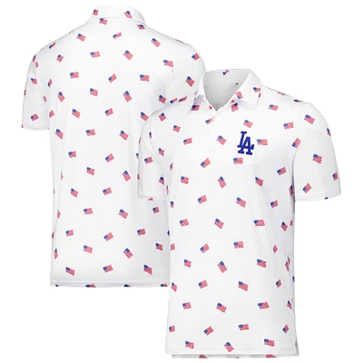 Polo Americana Antigua blanc Los Angeles Dodgers pour hommes