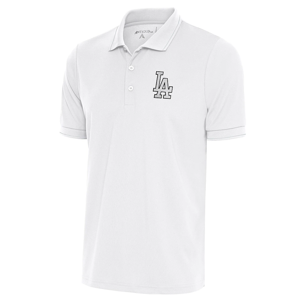 Polo métallisé blanc Antigua pour homme des Dodgers de Los Angeles