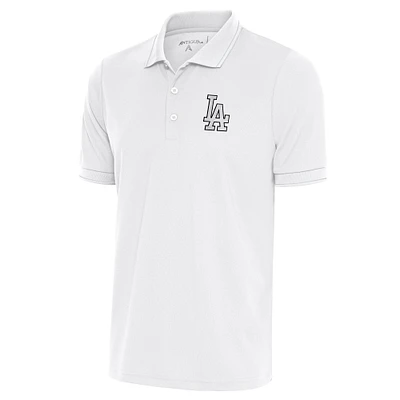 Polo métallisé blanc Antigua pour homme des Dodgers de Los Angeles