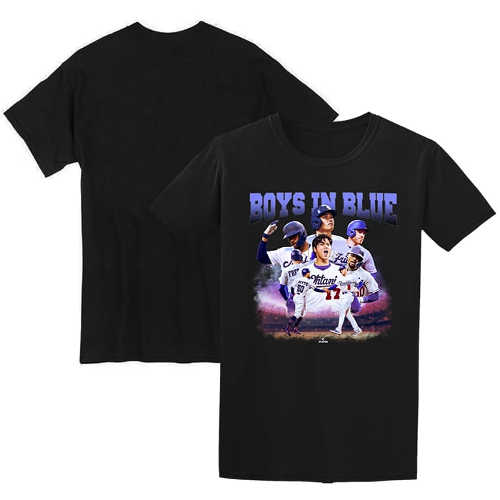 Men's  Black Los Angeles Dodgers 2024 World Series Champions Boys Blue Player Graphic T-Shirt