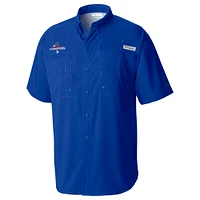 Chemise boutonnée à manches courtes pour homme Columbia Royal Los Angeles Dodgers Champions de la Série mondiale 2024 Tamiami