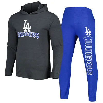 Los Angeles Dodgers Concepts Sport Meter Hoodie & Joggers Set - Heather Royal/Heather Charcoal