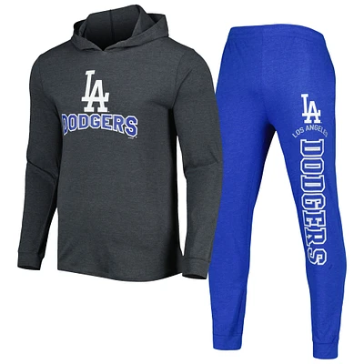 Men's Concepts Sport Heather Royal/Heather Charcoal Los Angeles Dodgers Meter Hoodie & Joggers Set