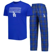 Men's Concepts Sport Royal/Black Los Angeles Dodgers Badge T-Shirt & Pants Sleep Set Size: Large