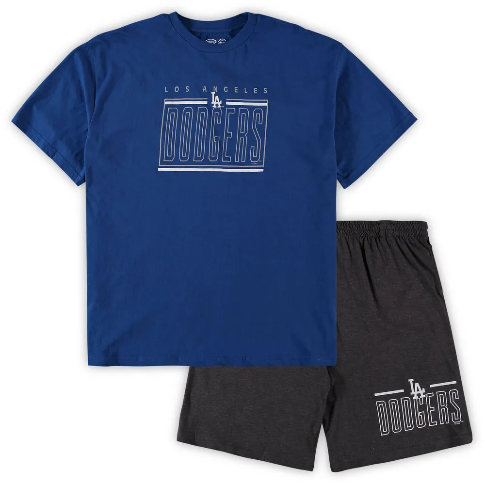 Lids Los Angeles Dodgers Concepts Sport Big & Tall T-Shirt Shorts Sleep Set  - Royal/Charcoal