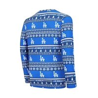 Concepts Sport Royal Los Angeles Dodgers Knit Ugly Sweater Ensemble haut à manches longues et pantalon pour hommes