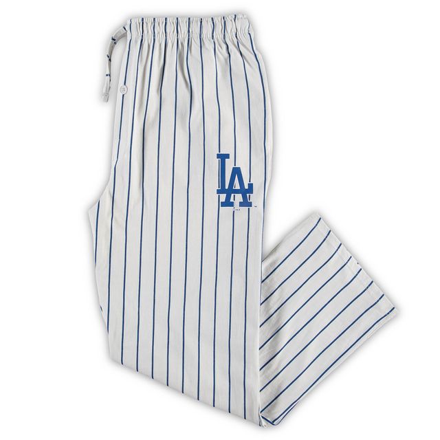 Concepts Sport Pantalon de nuit à fines rayures pour hommes Los Angeles Dodgers Big & Tall Blanc/Royal