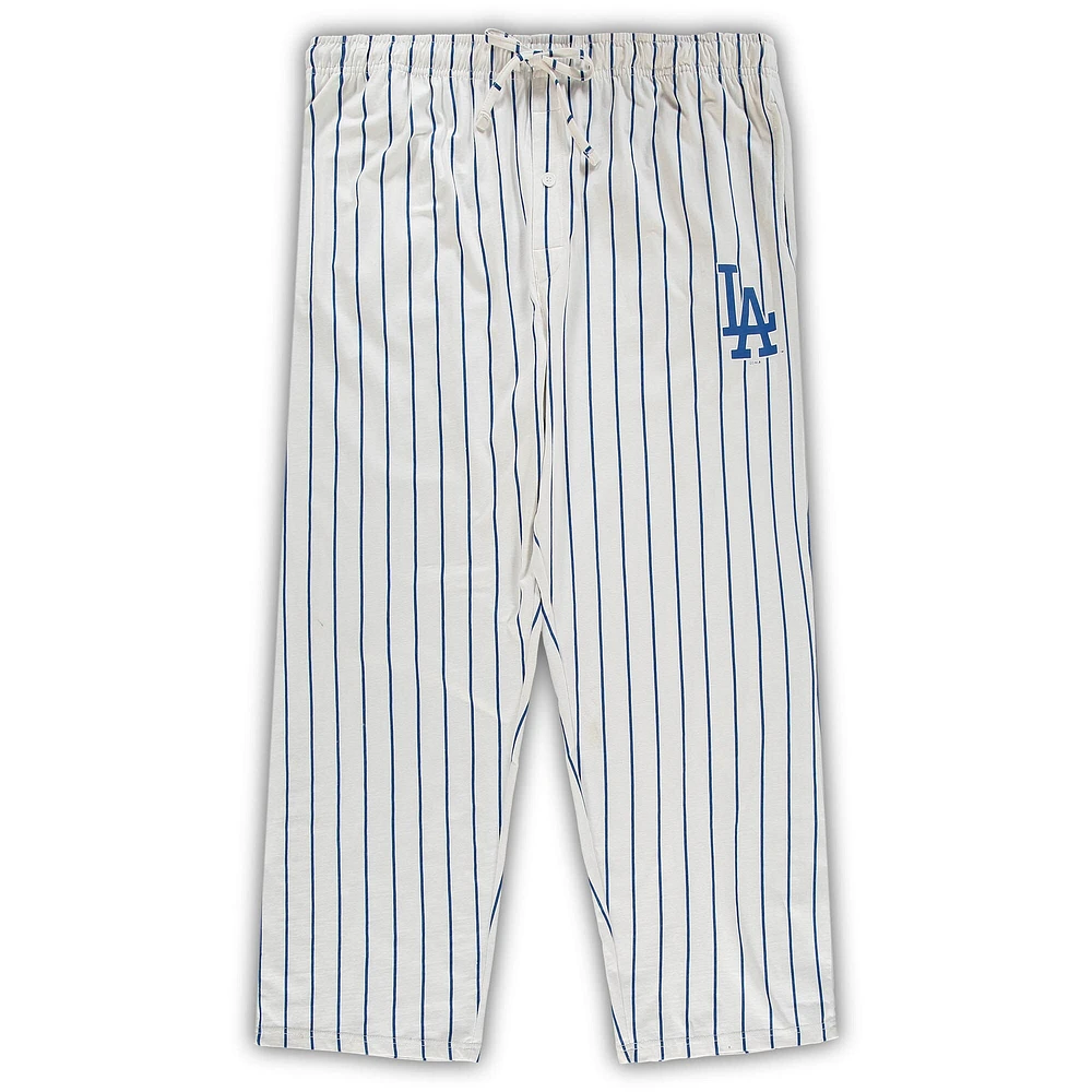 Men's Concepts Sport White/Royal Los Angeles Dodgers Big & Tall Pinstripe Sleep Set